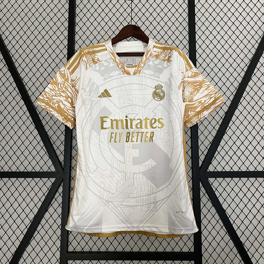 2023/2024 Real Madrid Golden white dragon Special Edition Football Shirt