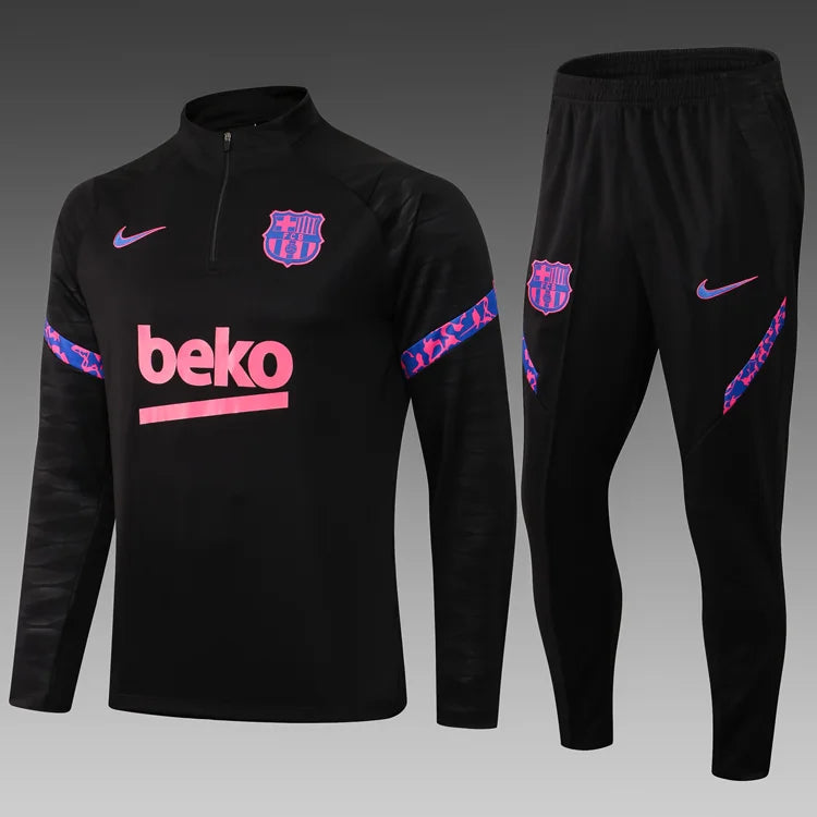 2021/2022 Barcelona Half-Pull Training Suit Black Football track suit