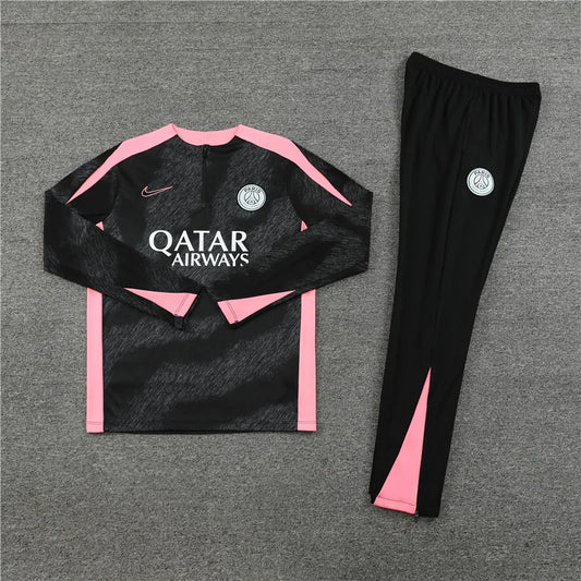 2024/2025 Paris Saint-Germain Half-Pull Training Wear Black Football Tracksuit