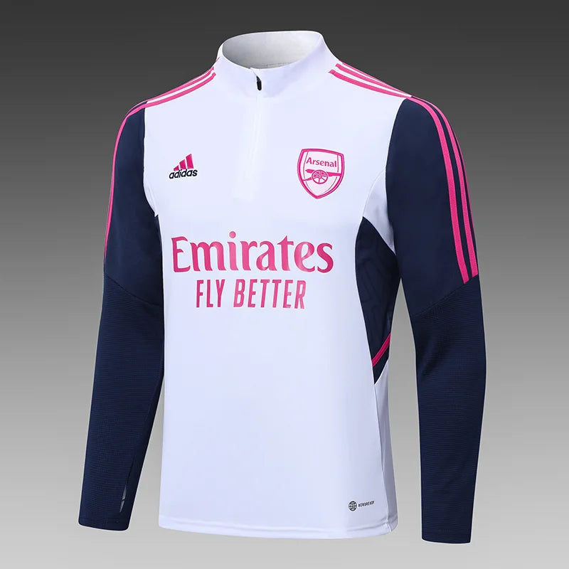 2022/2023 Arsenal Half-Pull Training Suit White Football track suit