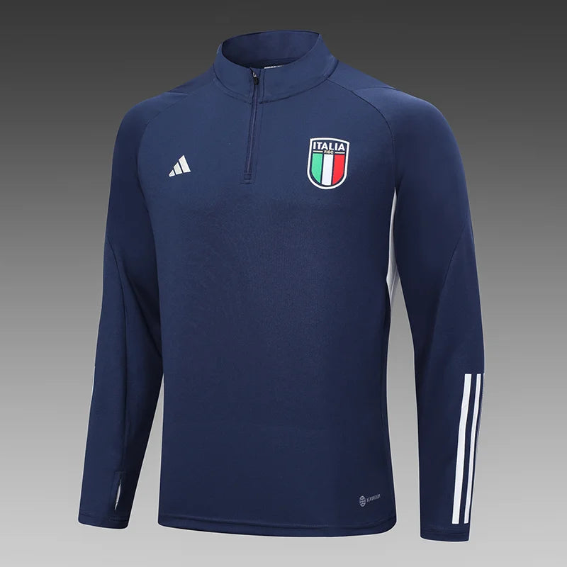 2023 Italy Half-Pull Training Suit Sky Blue Football track suit