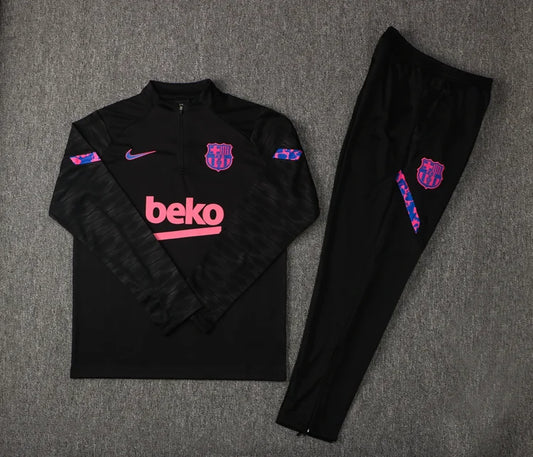 2021/2022 Barcelona Half-Pull Training Suit Black Football track suit