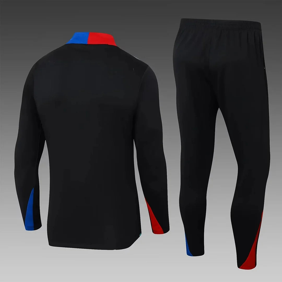 2024/2025 Barcelona Half-Pull Training Suit Black Football track suit