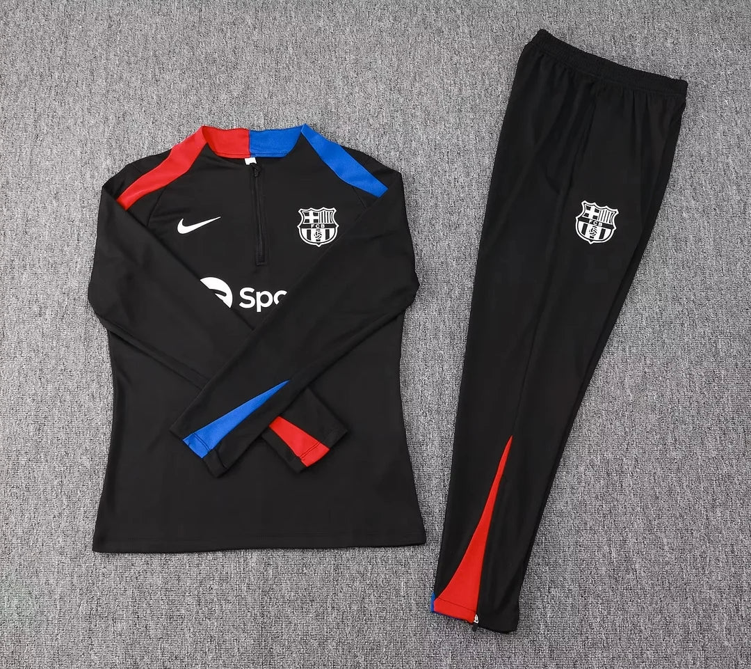 2024/2025 Barcelona Half-Pull Training Suit Black Football track suit