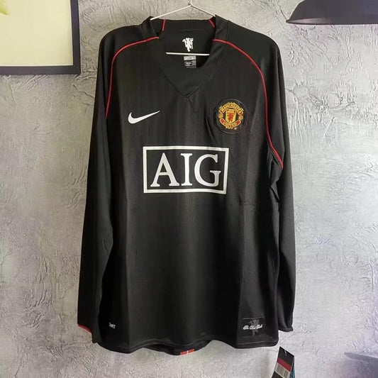 2007–2008 Retro-Langarm-Heimtrikot von Manchester United, 1:1, thailändische Qualität