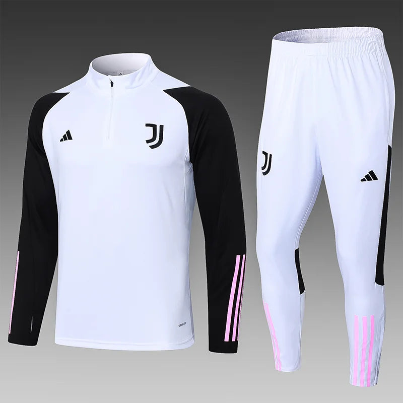 2023/2024 Juventus Half-Pull Training Suit White Football track suit