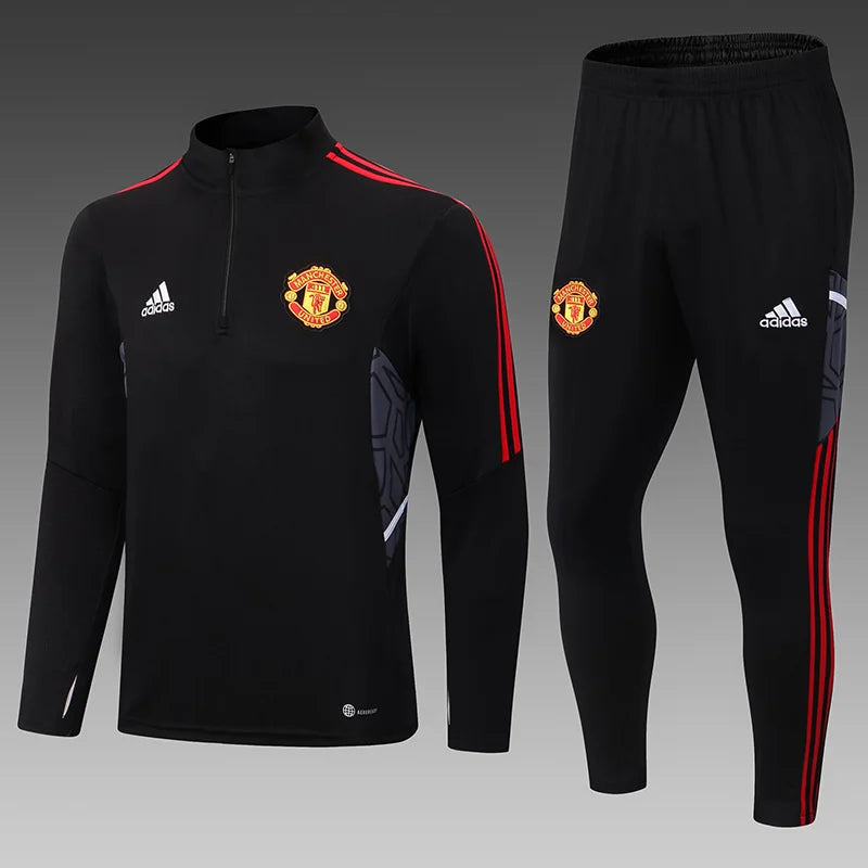 2022/2023 Manchester United Half-Pull Training Suit Black Football track suit