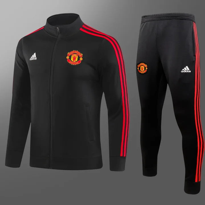 2023/2024 Manchester United Long Zipped Jacket Black Football track suit