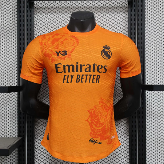 2024/2025 Player Version Real Madrid Y-3 Special Edition Orange Football Shirt