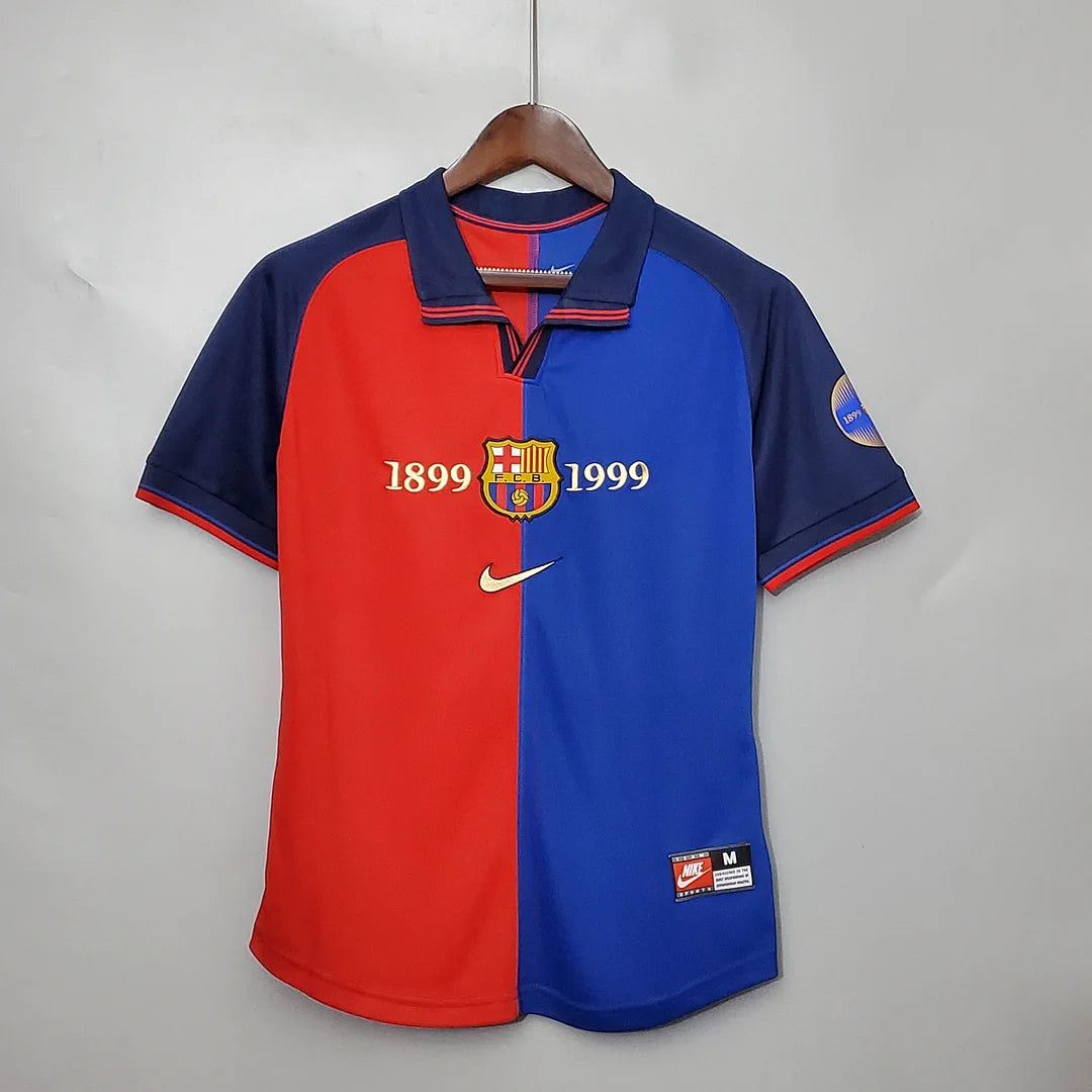 1999/2000 Retro Barcelona Home 100th Anniversary Version Football Shirt