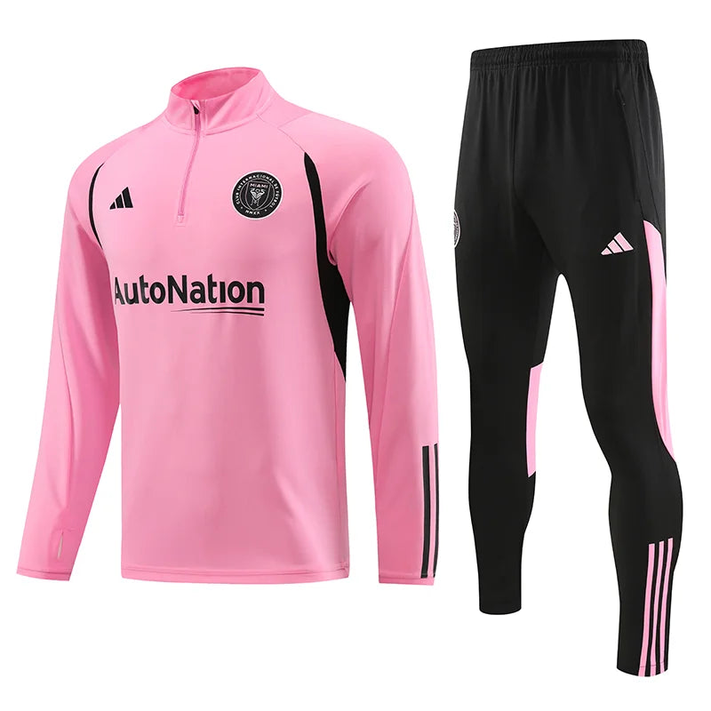 2023/2024 Inter Miami Half-Pull Training Suit Pink Football track suit