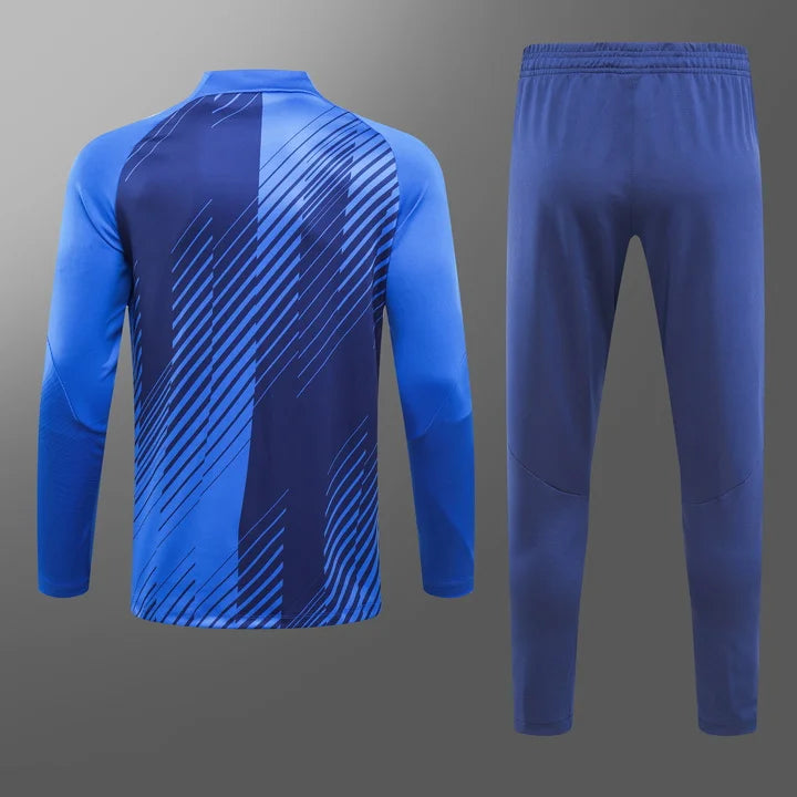 2023/2024 Barcelona Half-Pull Training Suit Blue Football track suit