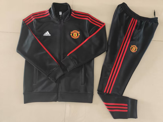 2023/2024 Manchester United Long Zipped Jacket Black Football track suit