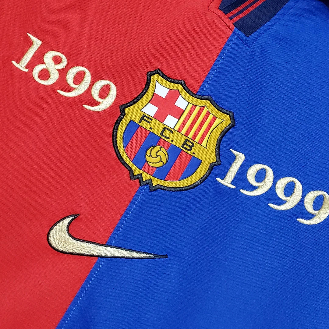 1999/2000 Retro Barcelona Home 100th Anniversary Version Football Shirt