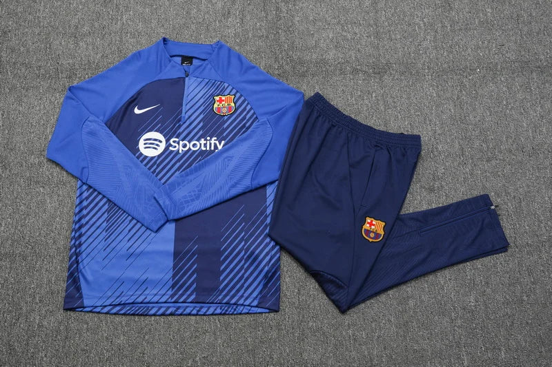 2023/2024 Barcelona Half-Pull Training Suit Blue Football track suit