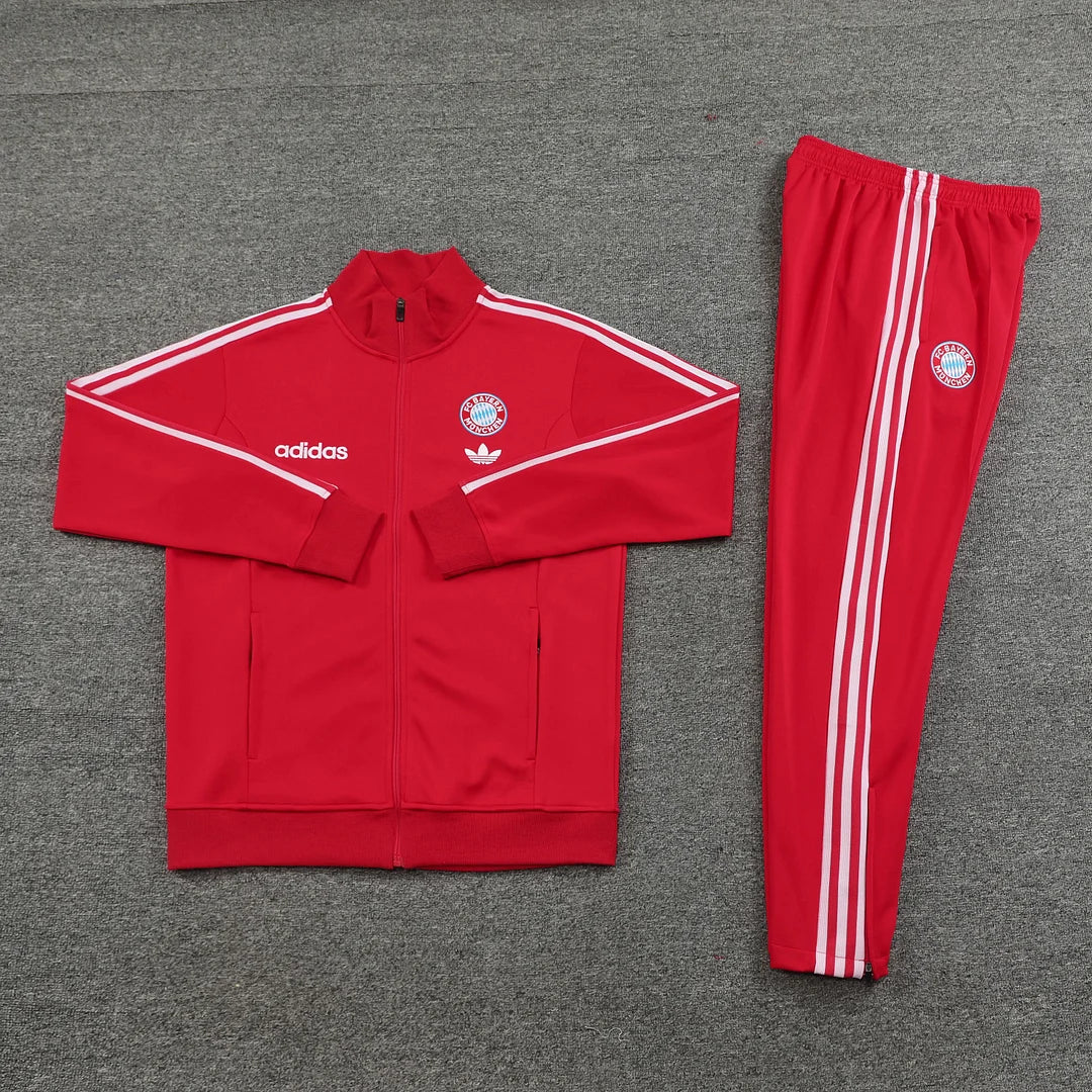 2024/2025 Bayern Munchen Long Zipped Jacket Training Suit Red Football track suit