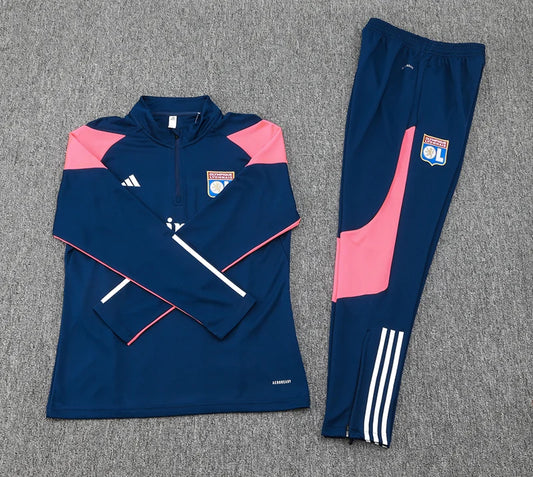 2023/2024 Lyon Half-Pull Training Suit Royal Blue Football track suit