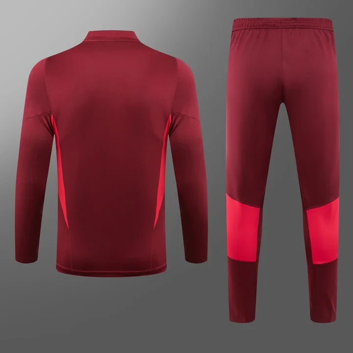 2023/2024 Manchester United Half-Pull Training Suit Maroon Red Football track suit