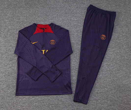 2023/2024 Paris Saint-Germain Half-Pull Training Suit Purple Football Tracksuit