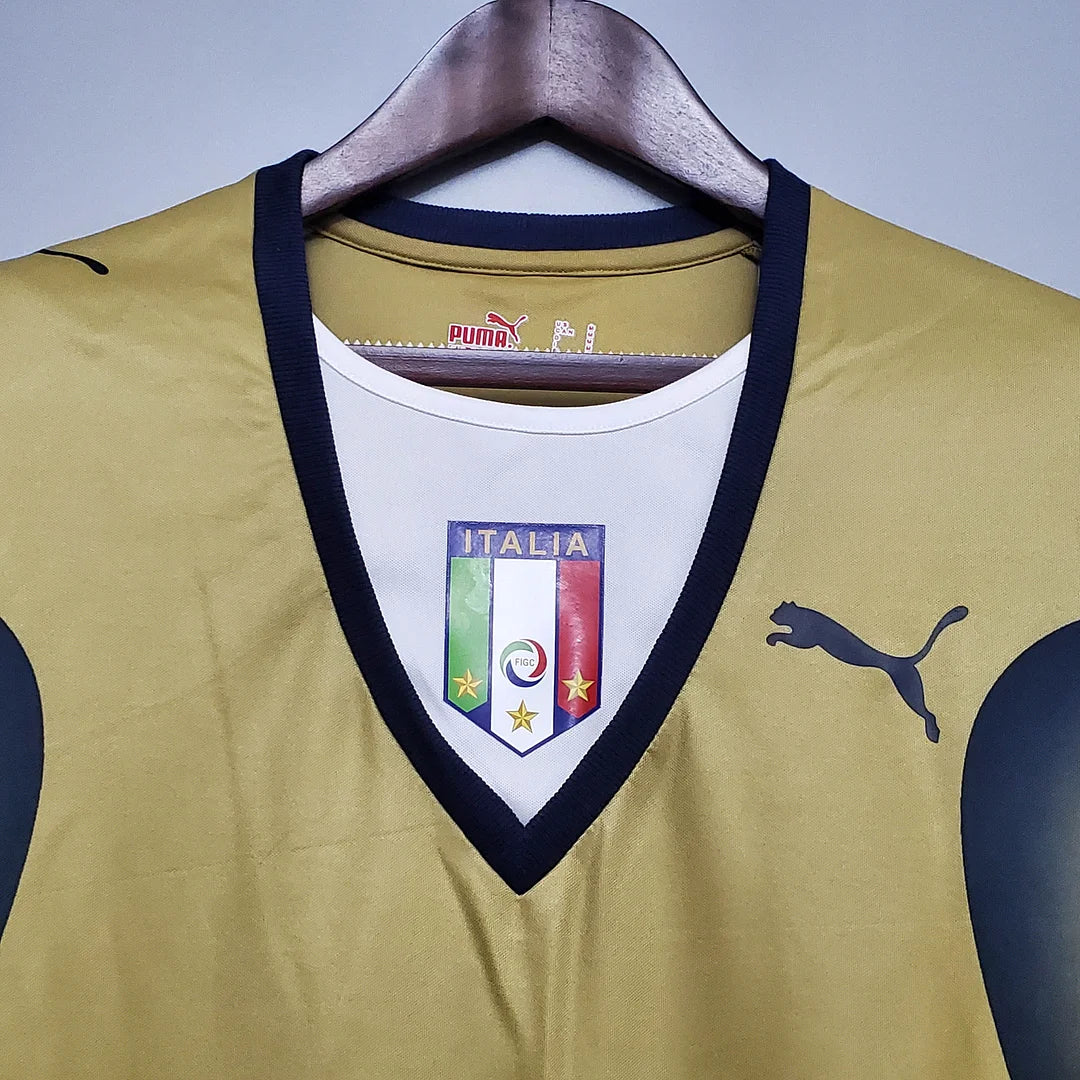 2006 Retro Italy Goalkeeper Gold Soccer Shirt