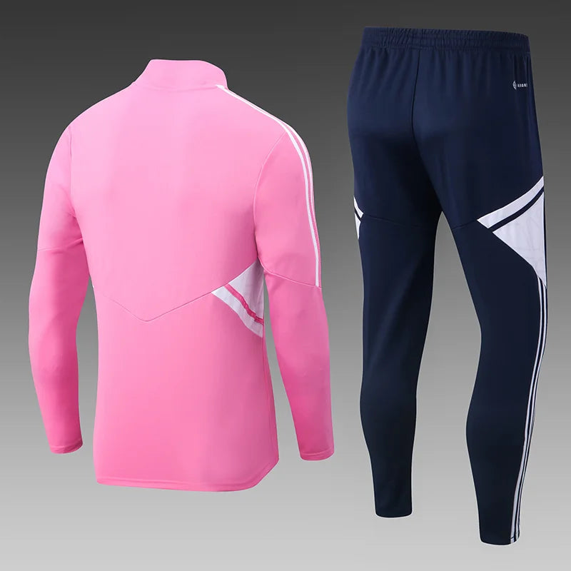 2022/2023 Lyon Half-Pull Training Suit Pink Football track suit