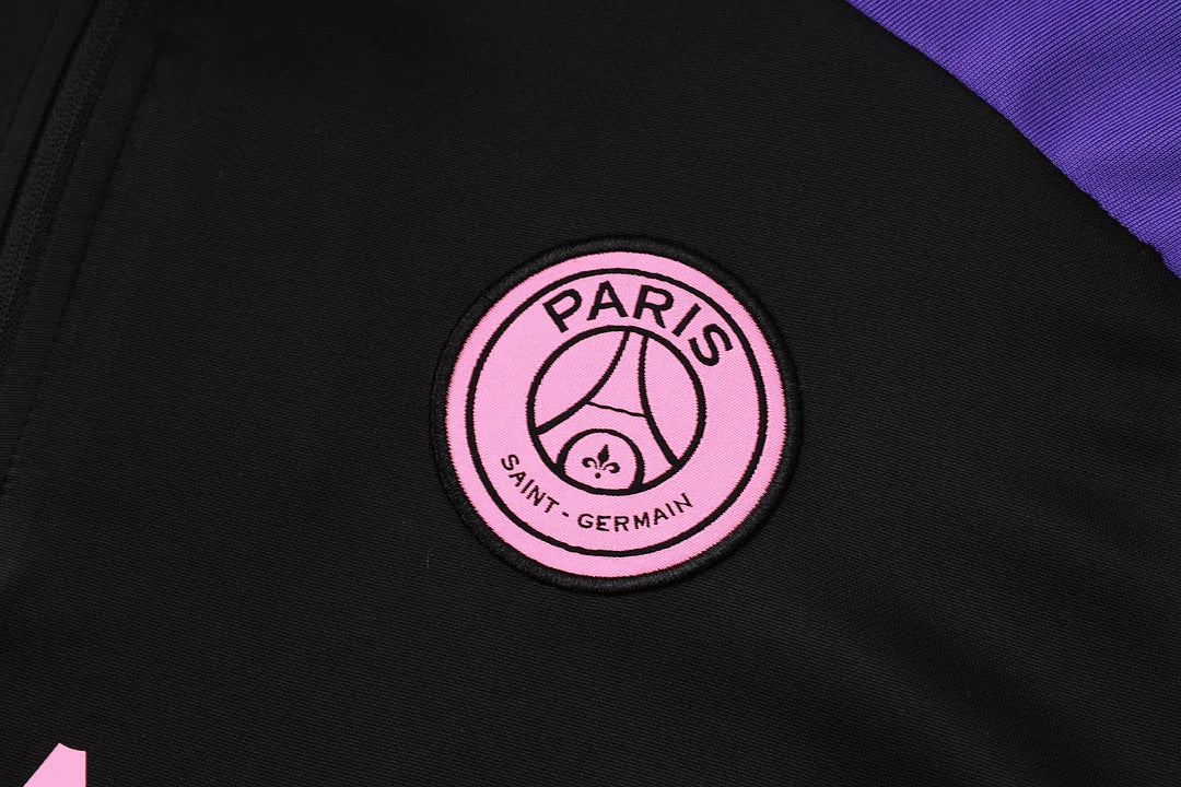 2024/2025 Paris Saint-Germain Half-Pull Training Wear Black Football Tracksuit