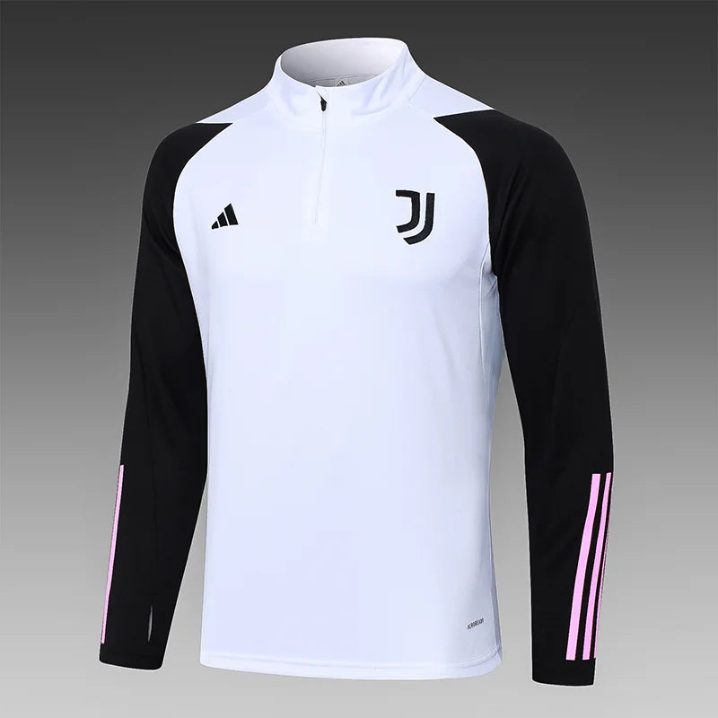 2023/2024 Juventus Half-Pull Training Suit White Football track suit