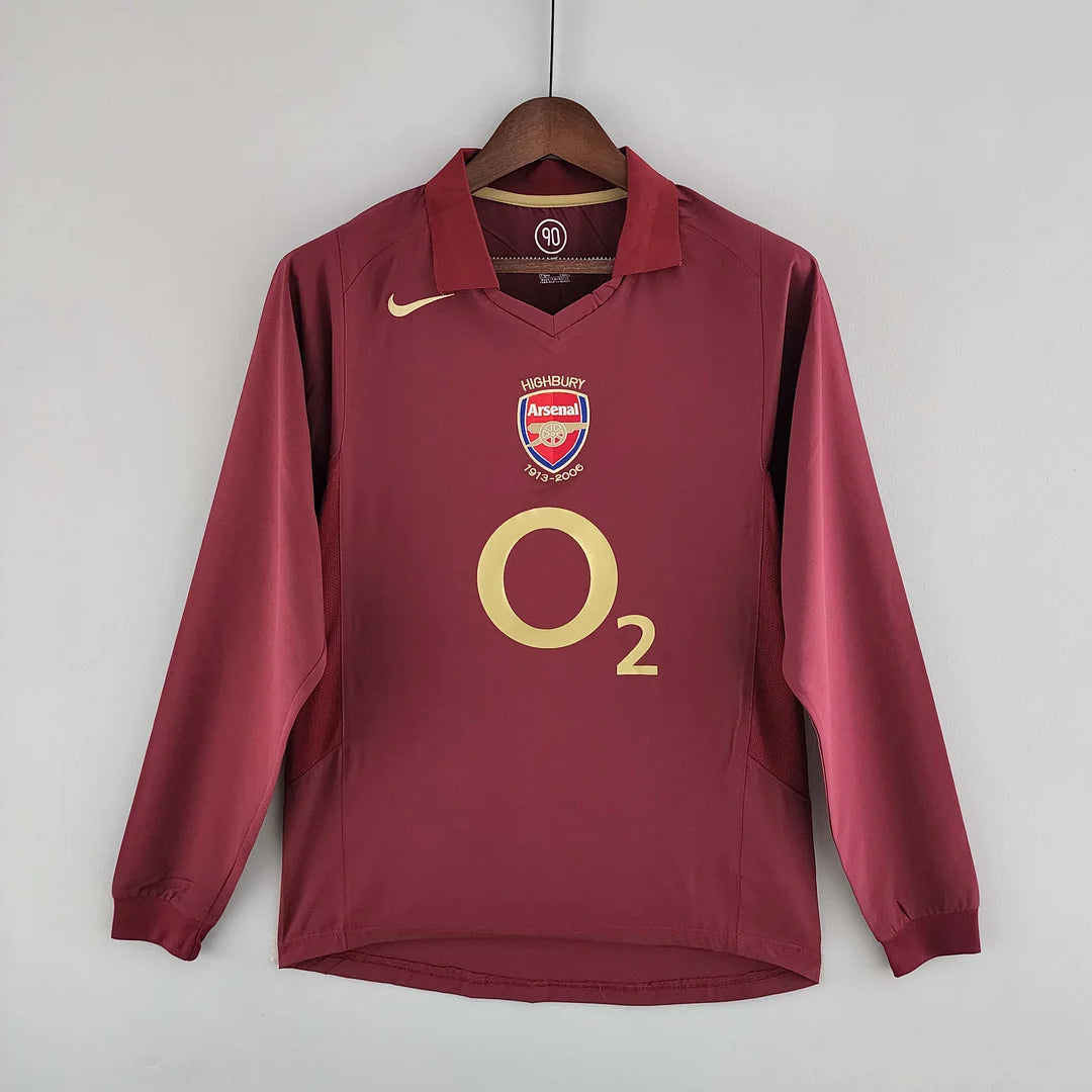 2005/2006 Retro Long Sleeve Arsenal Home Football Shirt