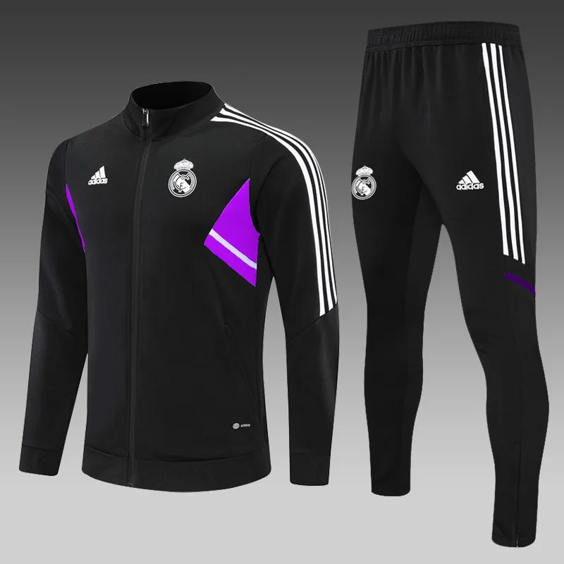 2022/2023 Real Madrid Long Zipped Jacket Black Football track suit