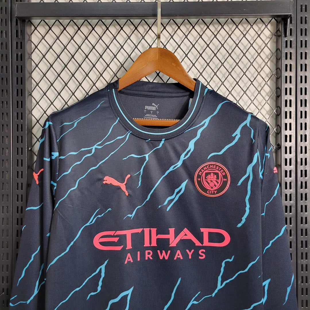 2023/2024 Long Sleeve Manchester City Third Away Football Shirt