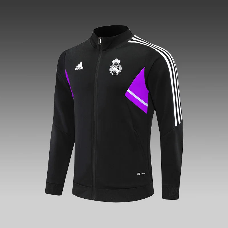 2022/2023 Real Madrid Long Zipped Jacket Black Football track suit