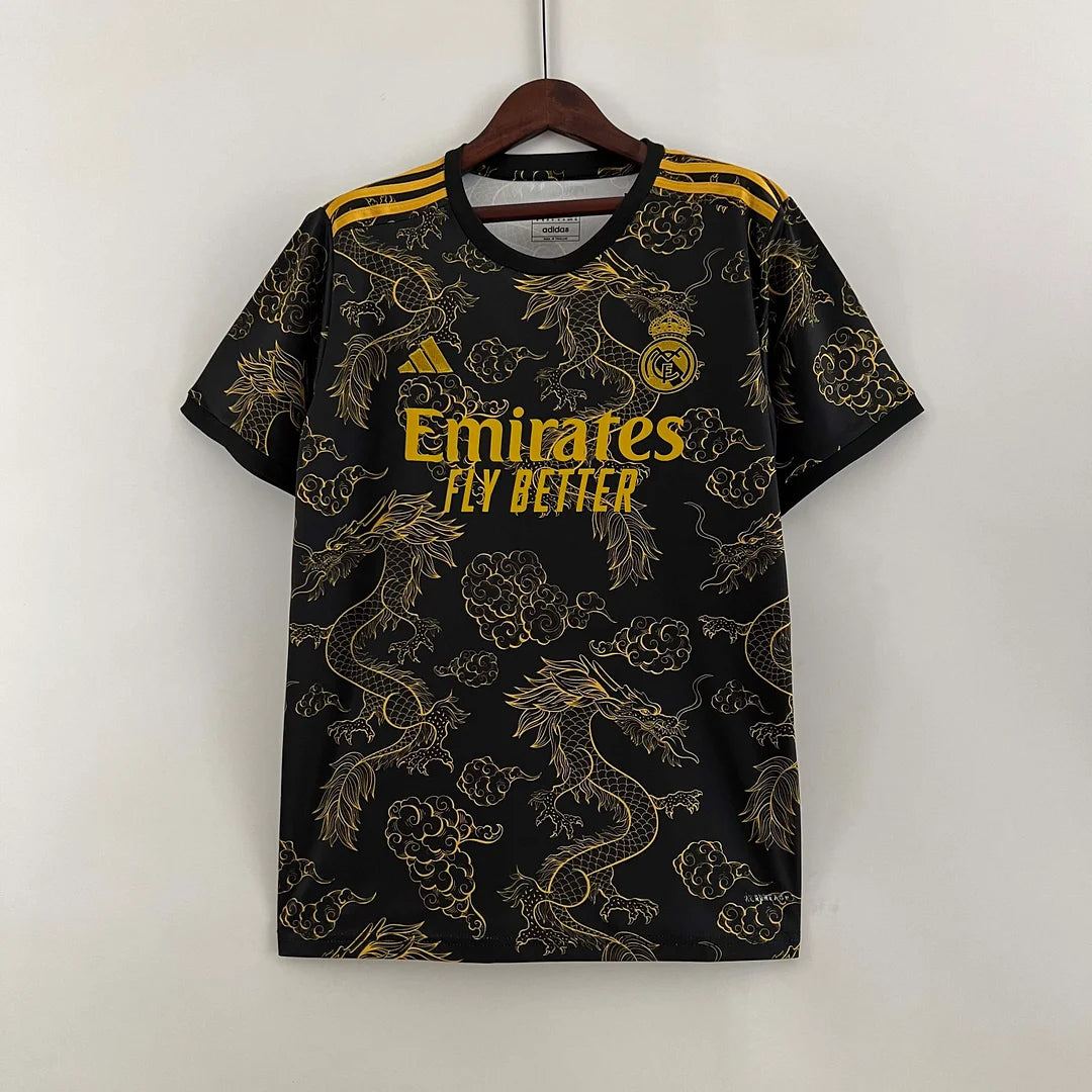 2023/2024 Real Madrid Special Edition Gold Dragon Football Shirt