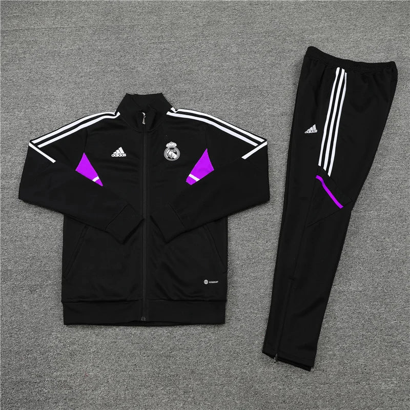 2022/2023 Real Madrid Long Zipped Jacket Black Football track suit