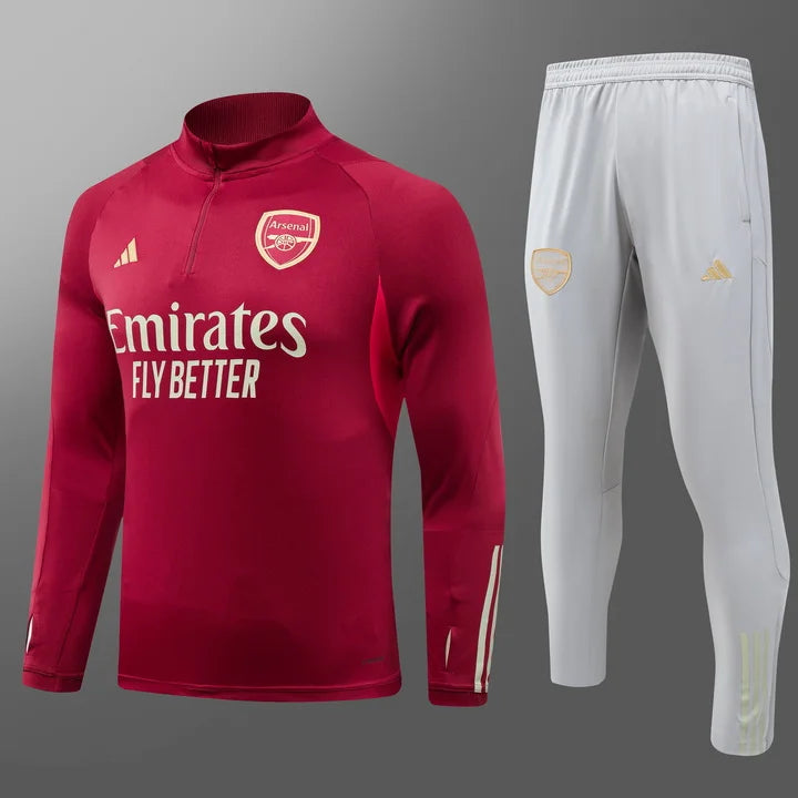 2023/2024 Arsenal Half-Pull Training Suit Maroon Red Football track suit