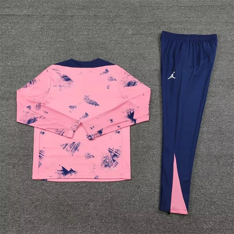 2024/2025 Paris Saint-Germain Half-Pull Training Wear Pink Football Tracksuit