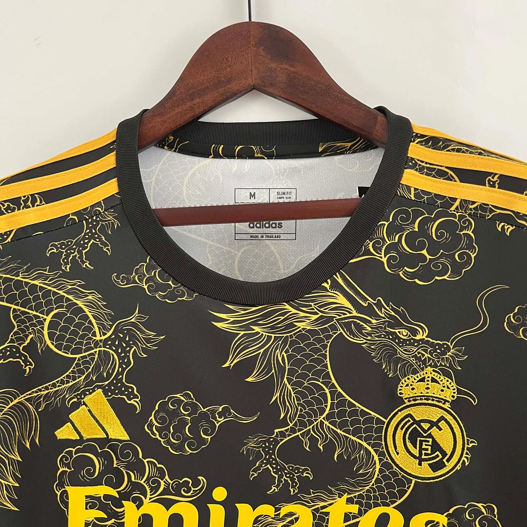 2023/2024 Real Madrid Special Edition Gold Dragon Football Shirt