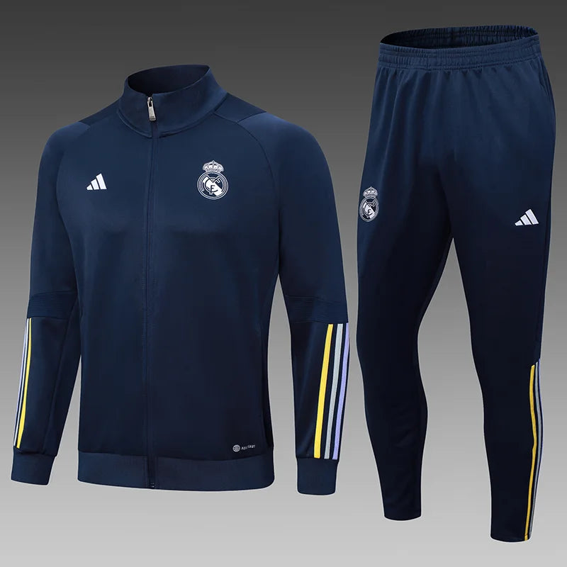 2023/2024 Real Madrid Long Zipped Jacket Royal Blue Football track suit