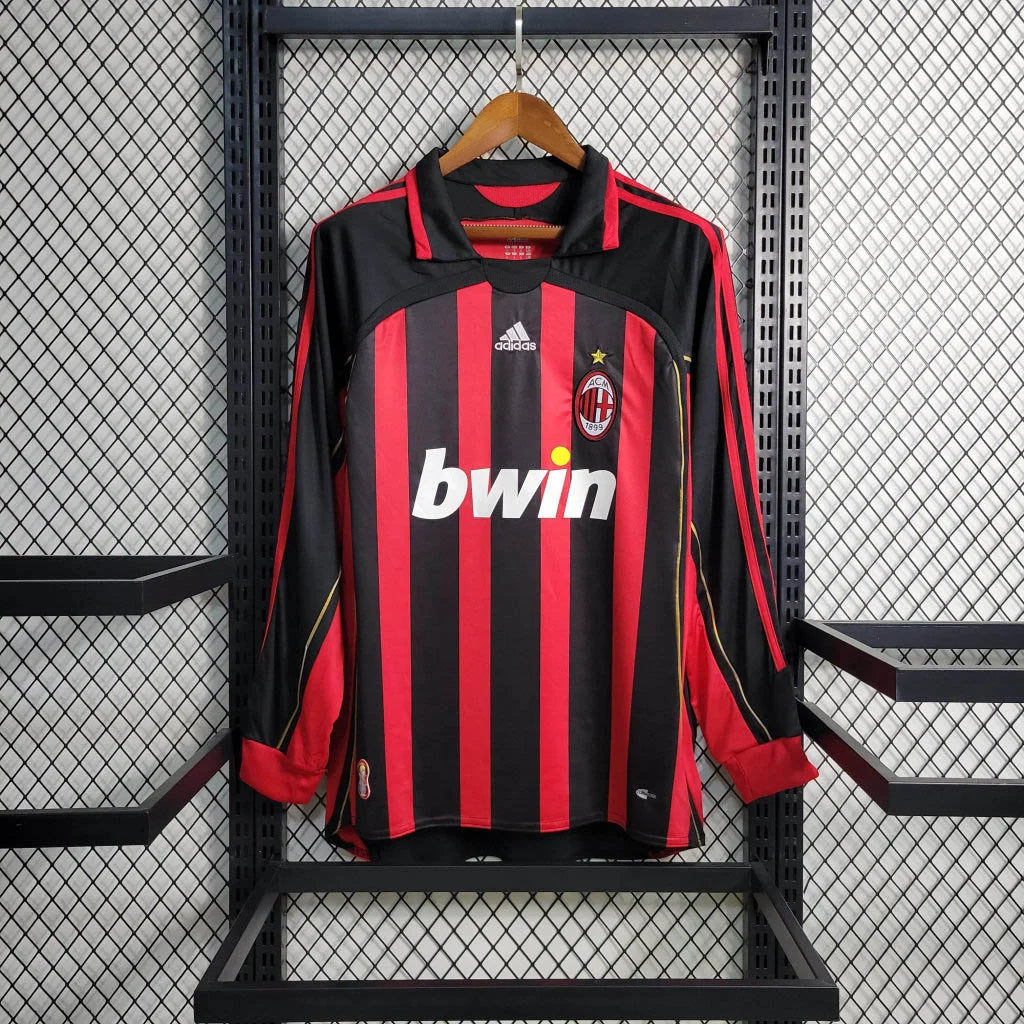 2006/2007 Retro Long Sleeve AC Milan Home Football Shirt