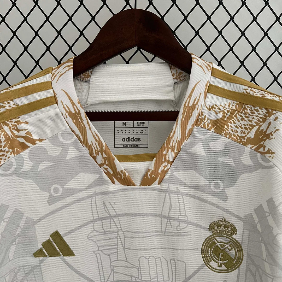 2023/2024 Real Madrid Golden white dragon Special Edition Football Shirt