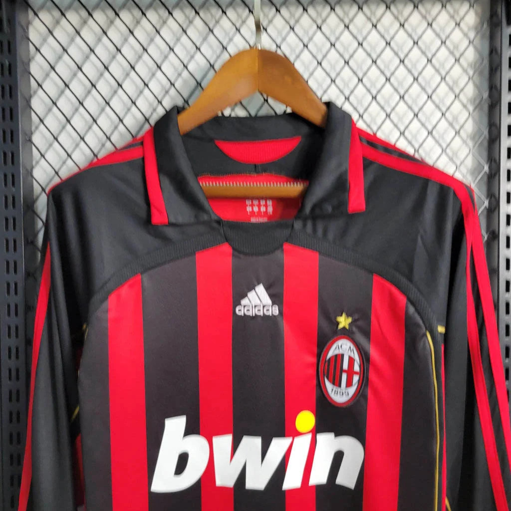 2006/2007 Retro Long Sleeve AC Milan Home Football Shirt