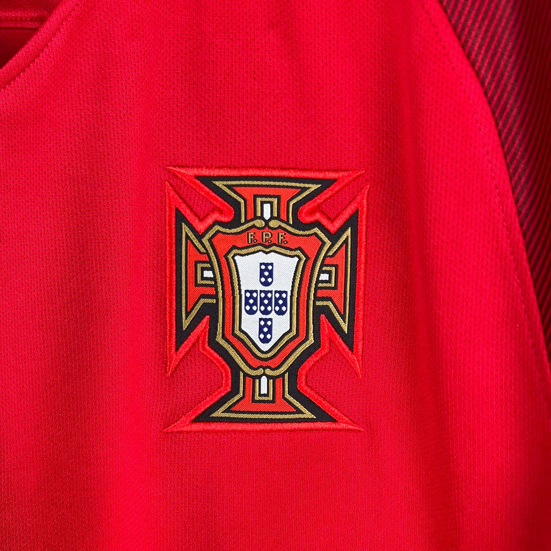 2016 Retro Long Sleeve Portugal Home Football Shirt