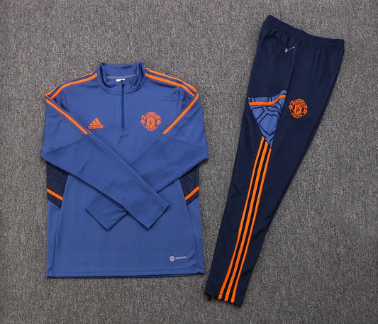 2022/2023 Manchester United Half-Pull Training Suit Gray Basket Color Football track suit