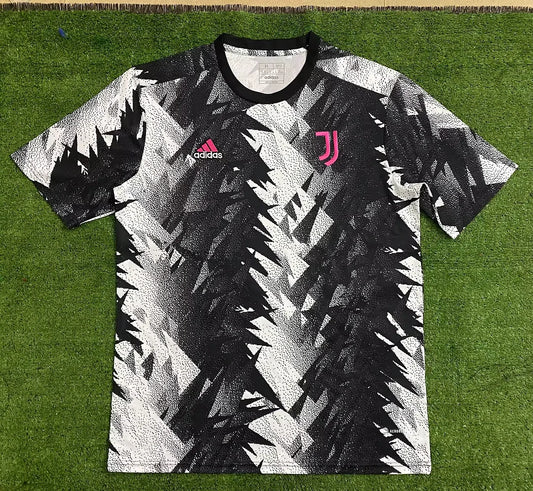 2022/2023 Juventus Training Wear Black And White Jersey