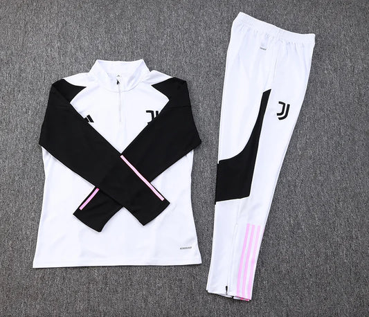 2023/2024 Juventus Half-Pull Training Suit White Football track suit