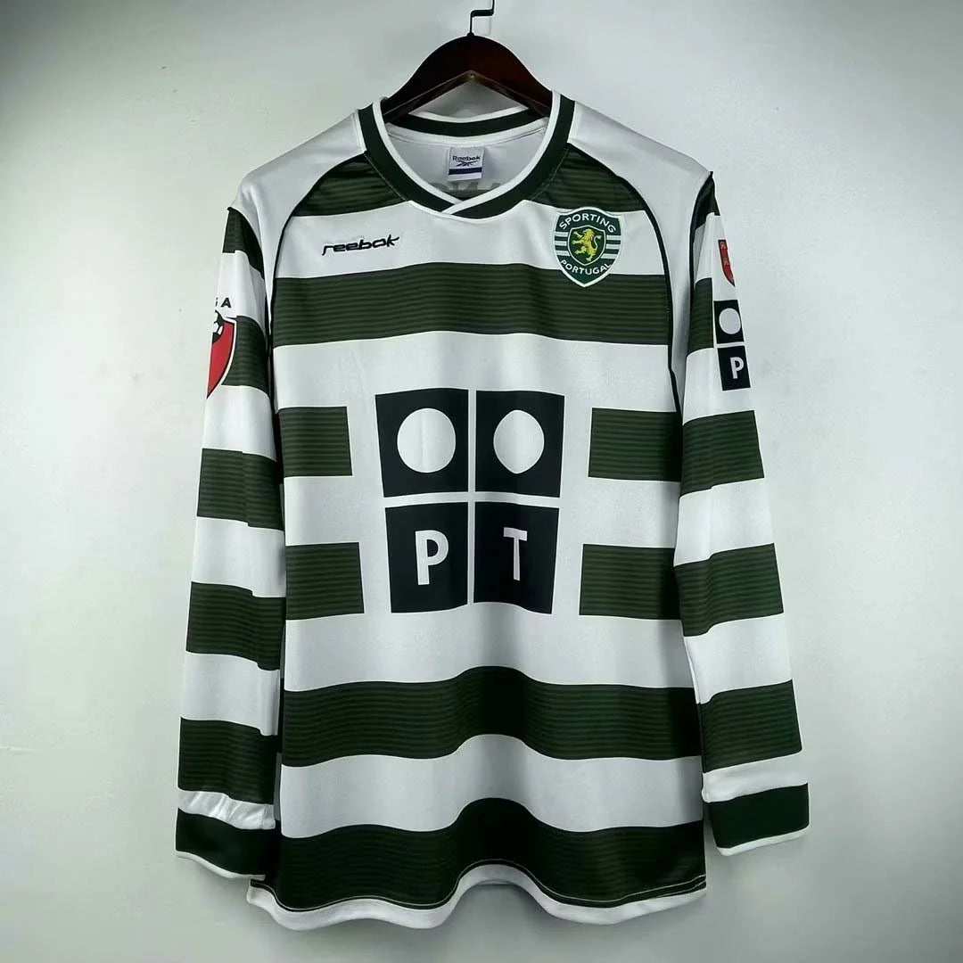 2002/2003 Retro Long Sleeve Sporting Lisbon Home Football Shirt