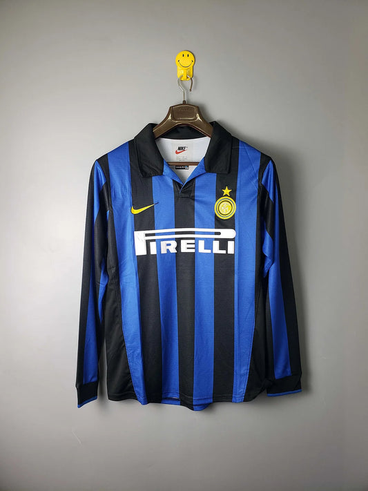 1998/1999 Retro Long Sleeve Internazionale Milan Home Football Jersey