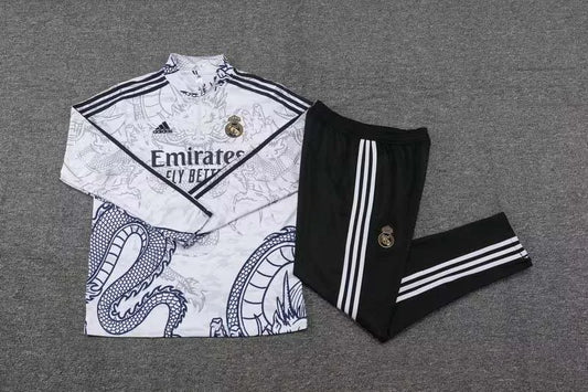 2023/2024 Real Madrid Half-Pull Training Suit White Football track suit