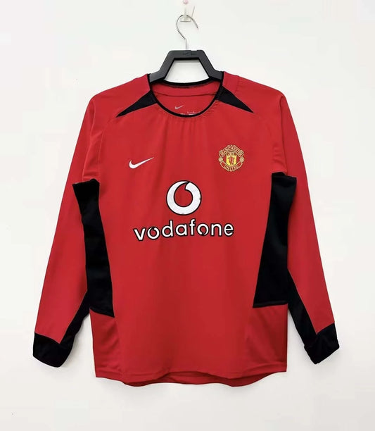 2002-2004 Retro Long Sleeve Manchester United Home Football Shirt