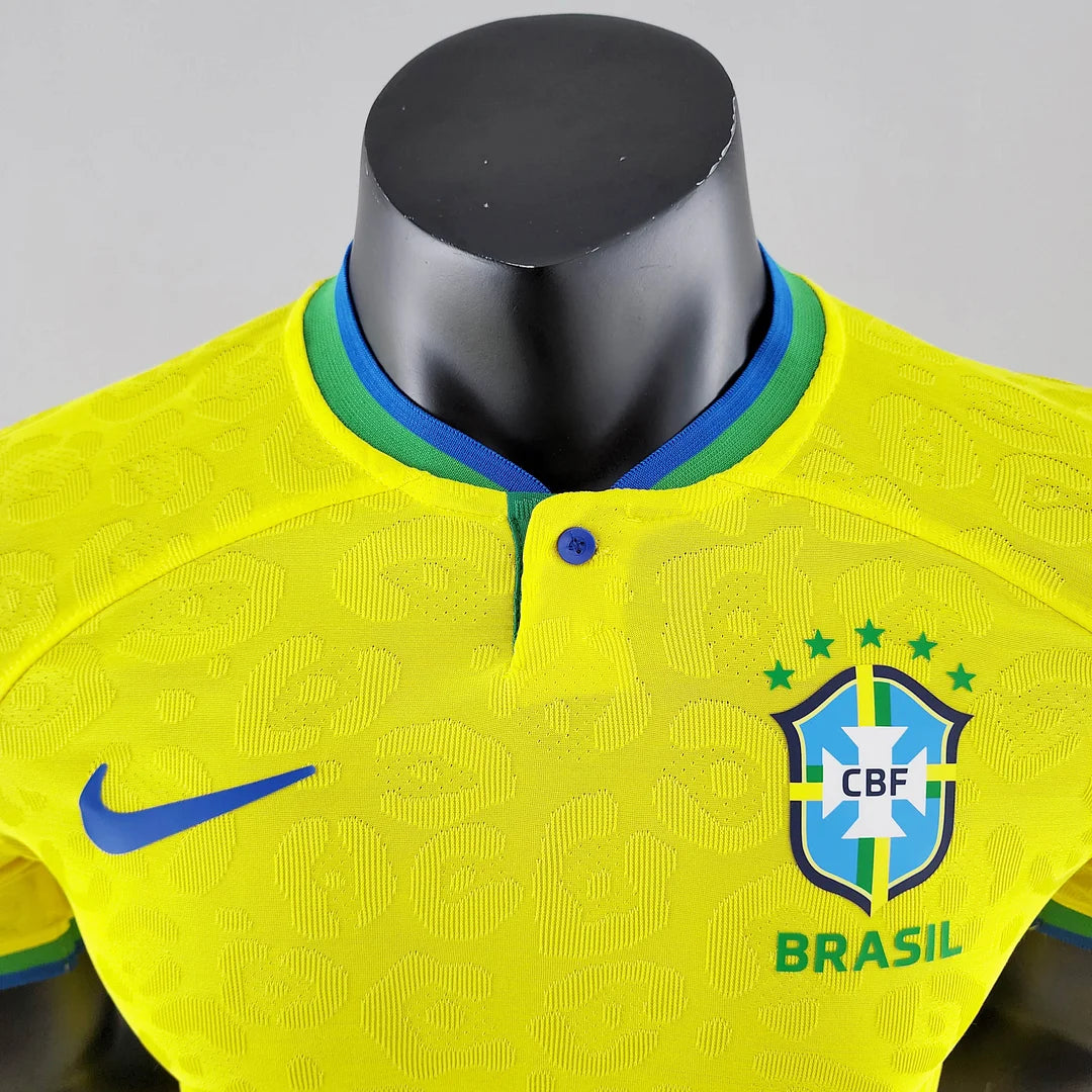 2022 FIFA World Cup Player Version Brazil Home Soccer Jersey