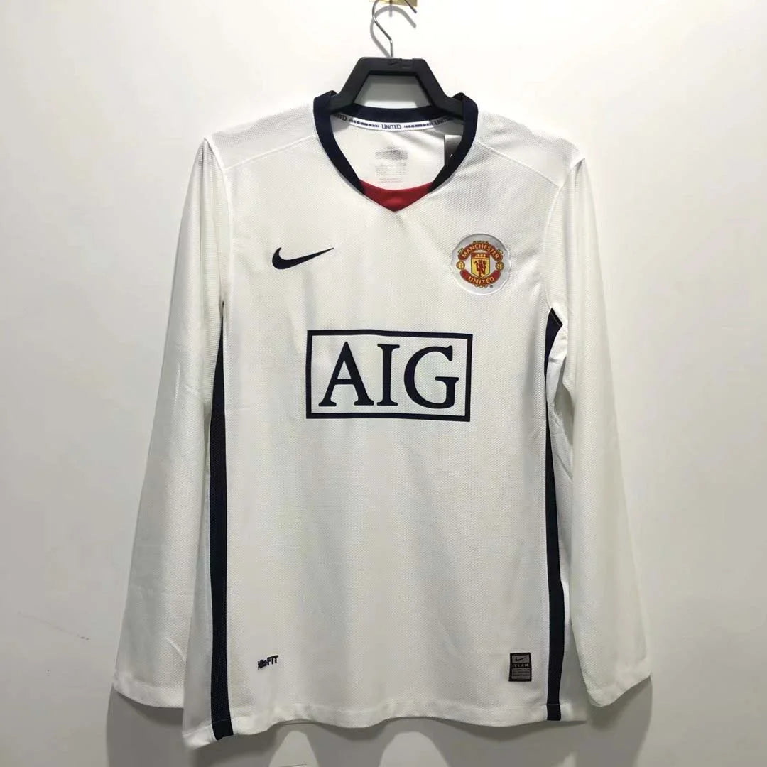 2008-2009 Retro Long Sleeve Manchester United Home Football Shirt